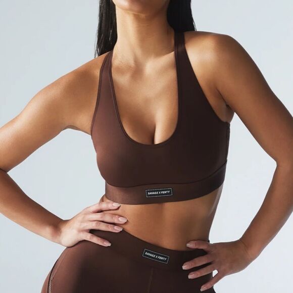 SAVAGE X FENTY Lineup Low-Impact Sports Bra Cedar Brown 3X NWT in packaging - Picture 1 of 7
